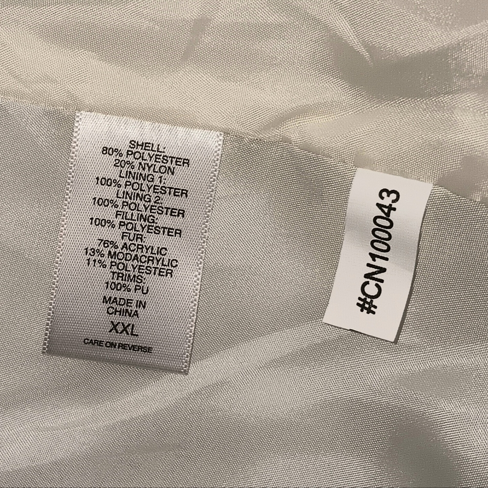 UNUSED New York & Company Fleece Inside Detachable Hood & Fur Winter Coat 2XL - Picture 10 of 14